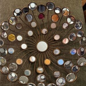 Artistic Bronze and Silver Mirror Wall Decor 12 inch across 5 inch depth